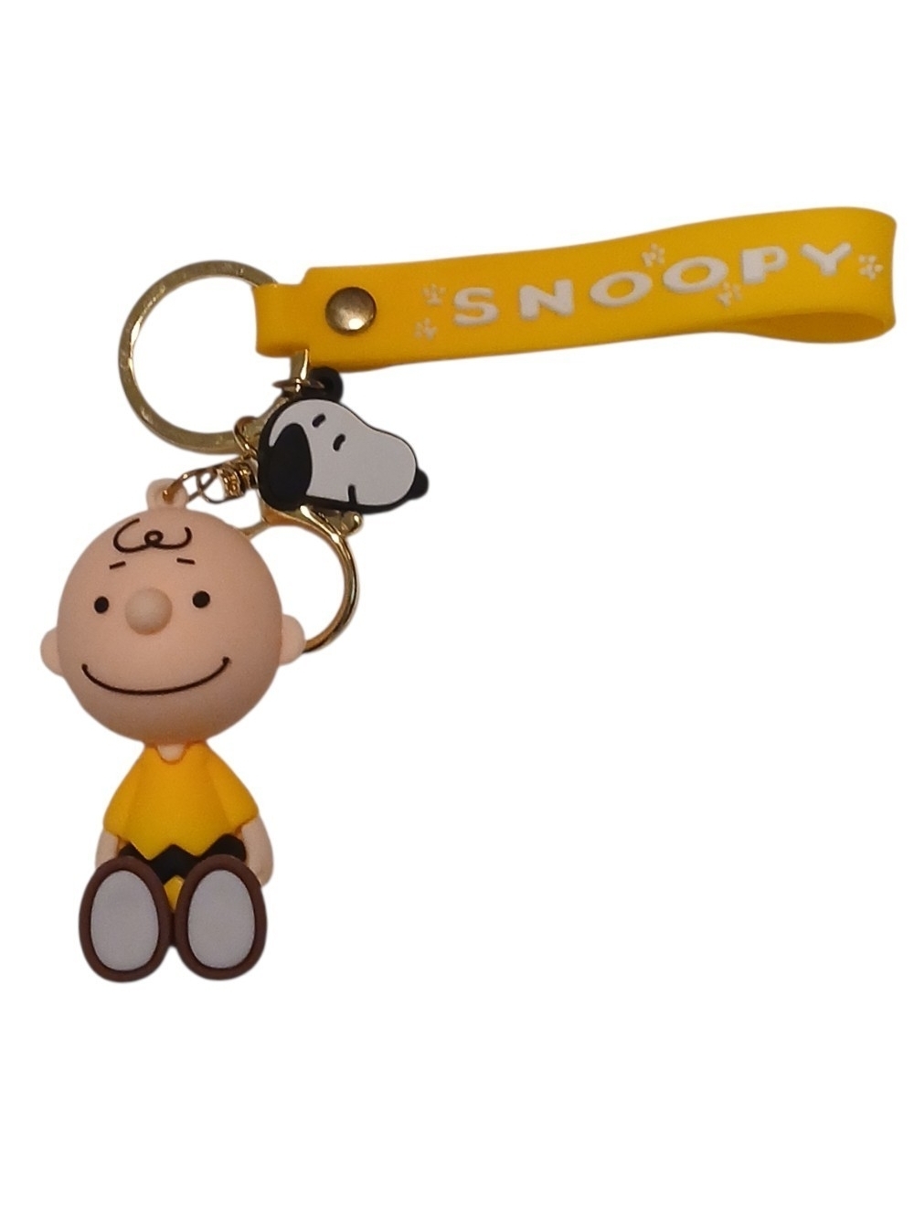 Peanuts - Charlie Brown Keychain, Made from Silicone, Lobster Clasp, Hand Strap